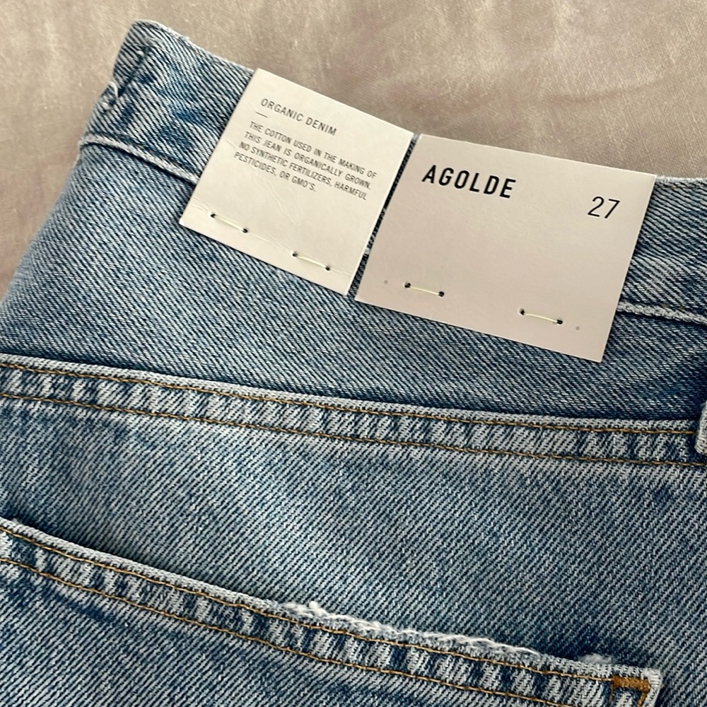 NWT Agolde 90s Crop Mid Rise Loose Straight in Replica. Size 27. - Picture 3 of 8